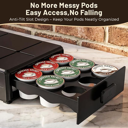EVERIE Coffee Pod Organizer Drawer for Keurig K-Cup Pods, Holds 18 Pods - Compact, Easy-Access Design with Smooth Glide, Ideal for Small Spaces and Coffee Machines