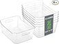 Tiawudi 4 Pack Plastic Storage Bins, Extra Large Pantry Organizer, 13.5" x 10" Clear Storage Containers and Organizer Bins, Multi-Use Bins for Home, Kitchen, Closet and Cabinet