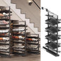 Pull-Out Shoe Rack Organizer for Closet Shoe Cabinet,Adjustable Height Retractable Metal Stackable Shoe Rack, Vertical Shelf Organizer for Small Bedroom Closet, Space Saving Storage, Black(53cm,9 Tier