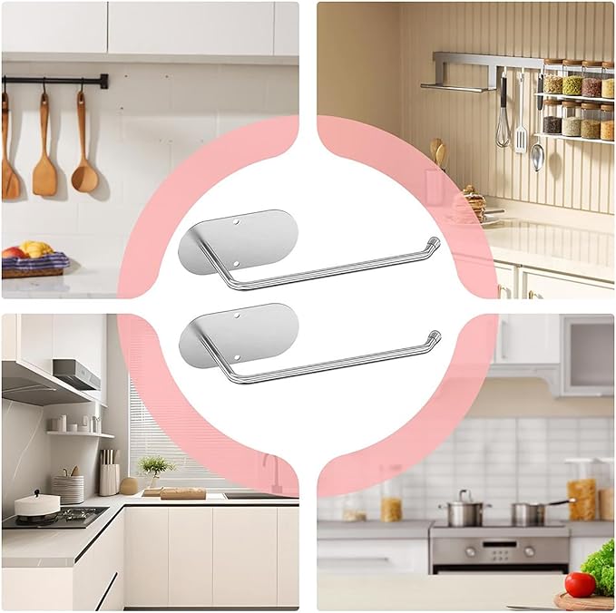 2 Pack Tumbler Lid Organizer,Space Saving Cup Lid Organizer for Yeti Tumbler/Stanley Tumbler/Simple Modern Tumbler Lids,Self-Adhesive Lid Hook for Kitchen Organizers and Storage(Black/Silver)