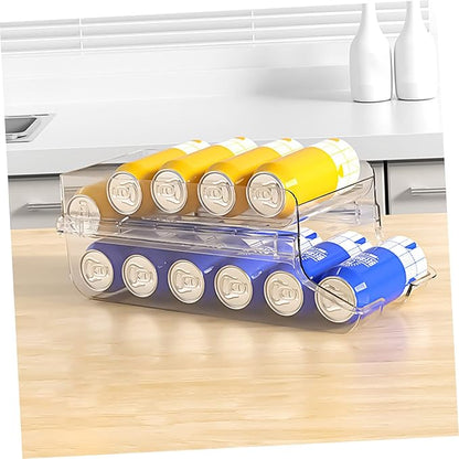 Soda Can Organizer for Fridge Transparent Beverage Holder Space-saving Drink Dispenser for Refrigerator and Pantry Storage