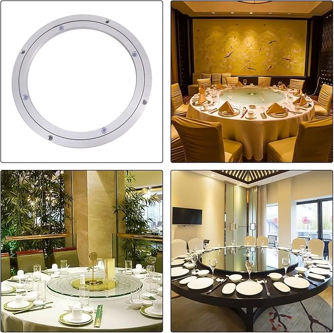 10“ Lazy Susan Turntable 110 LBS, Heavy Duty Aluminium Alloy Table Bearing Swivel Plate Hardware for Dining-Table