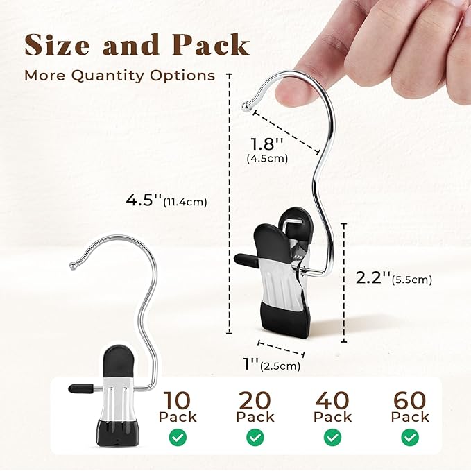 HOUSE DAY Metal Legging Organizer for Closet, Yoga Pants Hangers Pack of 40 with Rubber Coated Clips, Space Saving Storage for Boots, Workout Sets, and Hats
