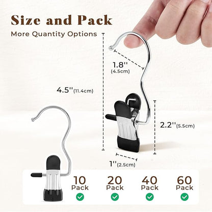 HOUSE DAY Metal Legging Organizer for Closet, Yoga Pants Hangers Pack of 40 with Rubber Coated Clips, Space Saving Storage for Boots, Workout Sets, and Hats