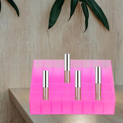 Cabilock Lipstick Storage Box 40 Slots Cosmetic Holder Dustproof Makeup Palette Organizer Makeup Shelf