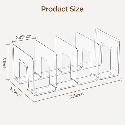 HBlife Clear Acrylic Kids Shoe Rack for Closet Organizers and Storage, Small Shoe Rack 4 Sections Toddler Baby Shoe Storage Organizer Stackable Shoe Shelf,Desk File Sorter Book Purse Organizer(3 Pack)