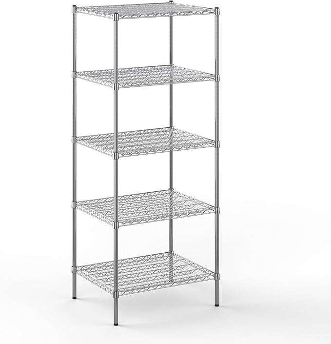 24" Deep x 30" Wide x 74" Height Wire Shelving Kit | 5-Tier | NSF Commercial Storage Rack Unit