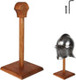 Mythrojan Wooden Helmet Stand Display Décor Stand For Spartan, Templar, Motorcycle, Caps, Hat Decorative Desktop Hanger Rack LARP Helmet Stand, 16 Inch - Natural