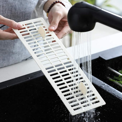 Large Flatware Tray Kitchen Drawer Organizer With Lid And Drainer - Plastic Kitchen Cutlery Tray and Utensil Storage Container with Cover - Dinnerware Holder White