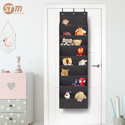 STORAGE MANIAC Over the Door Shoe Organizer Heavy-Duty Large Deep Pocket Hanging Shoe Organizer Shoe Rack Door Closet Shoe Organizer for Wall, Dorm & Narrow Door Storage Shoe Holder Black, 2 Pack