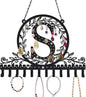 Wall-Mounted Metal Initial Letter S Earring Holder Hanging Jewelry Organizer for Earrings and Necklaces Space-Saving Wall Display with Hooks for Jewelry Storage