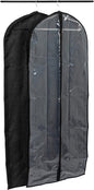 Household Essentials Hanging Zippered Garment Storage Bag with Clear Vision Front, Set of 2, Black