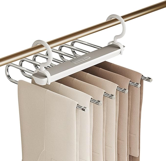 Ergocar Pants Hanger, Saving Space -Saving Metal Wardrobe Storage, Clothes Pants and Hanger, Multi -Function Scarf Storage and Storage Pants Jeans