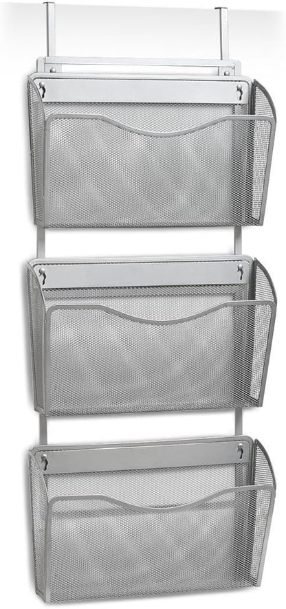 Zeller 17755 Wall/Door Magazine Rack, mesh, 35,5 x 9 x 85,5 cm
