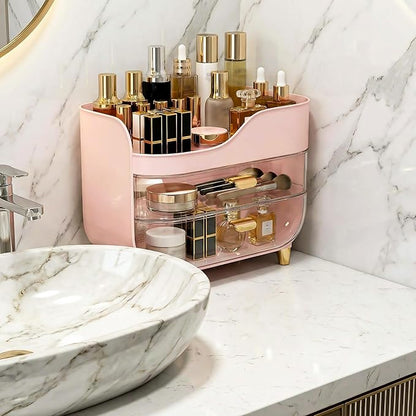 Makeup Organizer for Vanity with Large Smooth Drawers Extra Large Skincare Organizer for Bathroom Countertop and Dresser, Crystal Clear Cosmetic Storage Display Case for Beauty Products