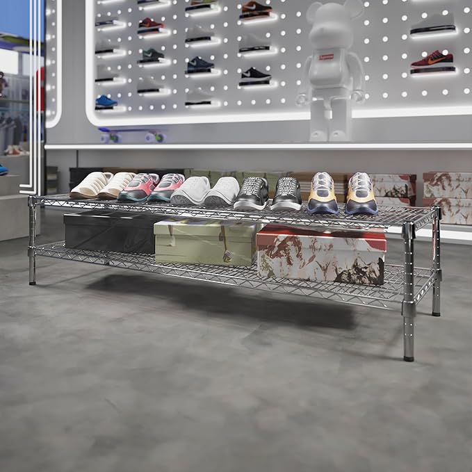18" Deep x 60" Wide x 14" Height Wire Shelving Kit | 2-Tier | NSF Commercial Storage Rack Unit