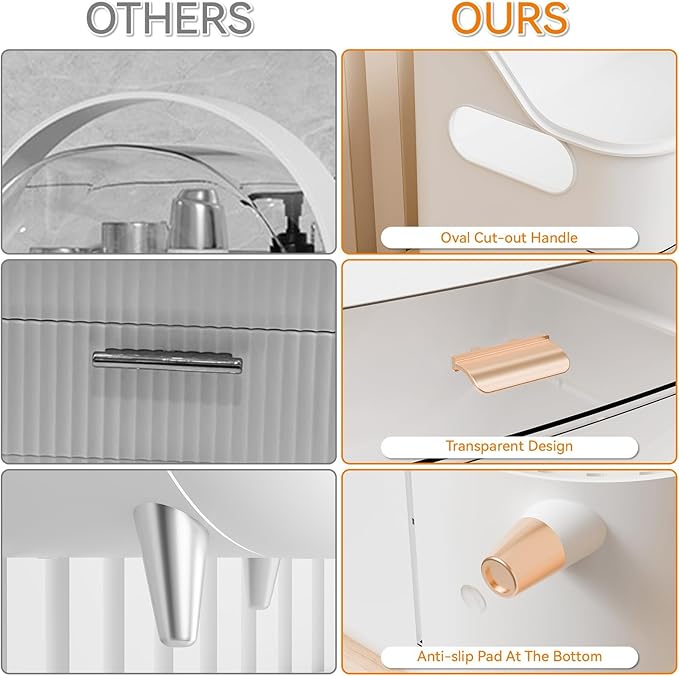 Yieach White Make up Organizer for Countertop,Vanity,Large Capacity Bathroom Makeup Skincare Organizers With Brush Holder,Makeup Storage Organizer for Lotion,Beauty Products,Skin Care,Makeup Display
