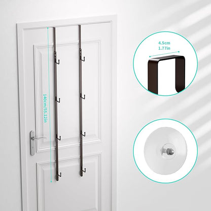 HapiRm Over Door Hat Rack - 2 Packs Hat Organizer with 8 Hooks Design, Hanging Baseball Cap Organizer Storage Holds Up to 40 Caps for Door, Bedroom, Closet (Brown)