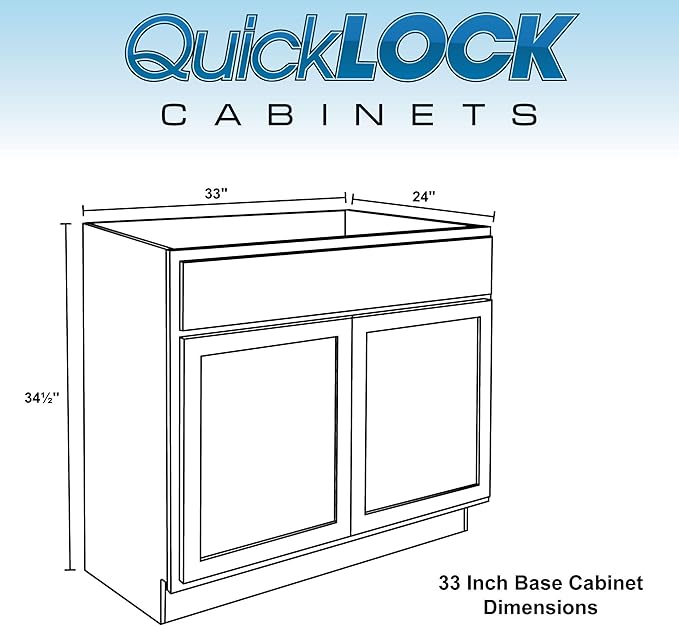 Quicklock RTA (Ready-to-Assemble) | Base Kitchen Cabinets - Shaker Style | Made in America (Espresso Stain, 33" Wx34.5 Hx24 D Base)