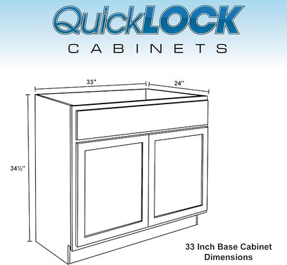 Quicklock RTA (Ready-to-Assemble) | Base Kitchen Cabinets - Shaker Style | Made in America (Espresso Stain, 33" Wx34.5 Hx24 D Base)