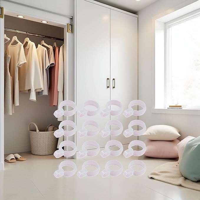 50 Pcs White Plastic Windproof Hanger Hooks Clothes Hanger Buckle Clip Laundry Hanging Hooks Closet Rod Hanging Tool for Drying Rack Suit Hangers Clothes Hangers