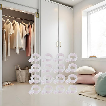 50 Pcs White Plastic Windproof Hanger Hooks Clothes Hanger Buckle Clip Laundry Hanging Hooks Closet Rod Hanging Tool for Drying Rack Suit Hangers Clothes Hangers