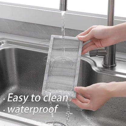 Small Bathroom Vanity Silicone Tray for Counter, Rectangle Dish Soap and Sponge Holder for Kitchen Sink, Perfume Organizer for Dresser, Marble Grey