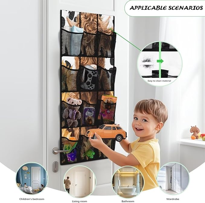 Highland Cattle Behind Door Organizer 12 Pockets Spotted Over The Door Organizer for School Sunflower Multi-Pocket Organizer Space Saving Multi-Funtion Storage Bag for Dorm