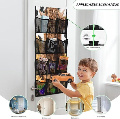 Highland Cattle Behind Door Organizer 12 Pockets Spotted Over The Door Organizer for School Sunflower Multi-Pocket Organizer Space Saving Multi-Funtion Storage Bag for Dorm
