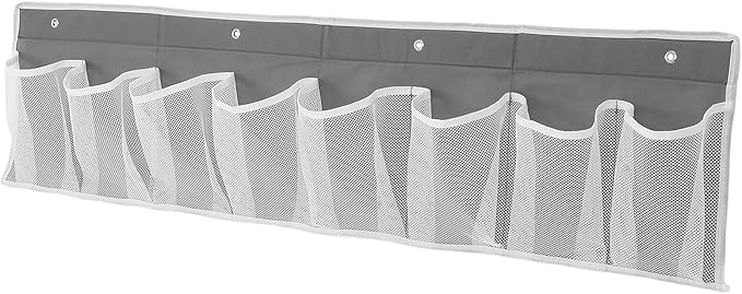 BESPORTBLE Bedside Hanging Shoe Organizer 8-pocket Non-woven Mesh Storage Bag for Space-saving Shoe Rack Gray