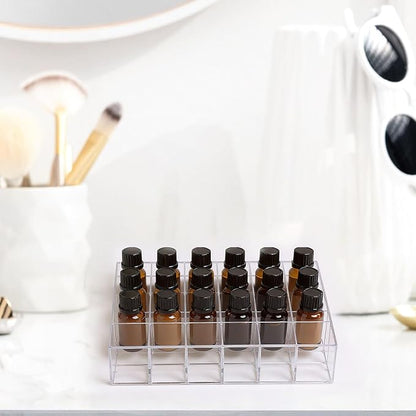 3Pack Essential Oil Holder,24Slots Plastics Essential Oil Storage,for Bottles Perfumes and Nail Polish Shelf,Essential Oil Organizer,Makeup Storage Rack