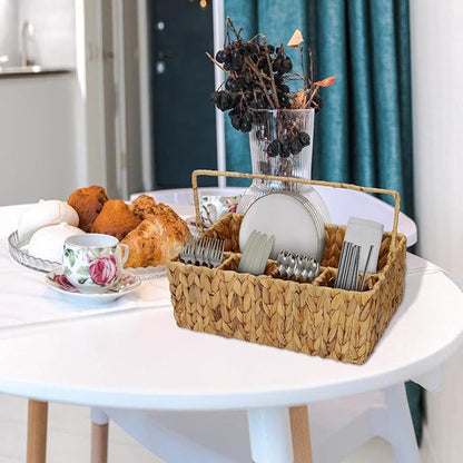 LYX&GC Utensil Caddy, Utensil Basket for Table,Napkin and Utensil Holder, Silverware Caddy, Cutlery Holder, Utensil Holder for Party, Picnic Caddy for Plates and Utensils…