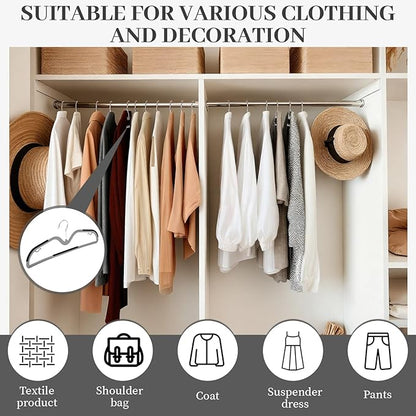 LemonRoad 50 Pack Short Neck Hangers, Upgraded Non-Slip Plastic Hangers Lifts Clothes 3" Higher, Space Saving 360 Swivel Hook for Closet Organizer, Shirts Jackets Dresses, Smooth (Black Gray)