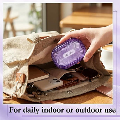 Kigley 4 Pcs Hair Tie Container Small Portable Travel Cotton Swab Holder Dispenser with Lid Plastic Box Storage Containers for Small Items, 3.94 x 2.76 Inch (Purple)