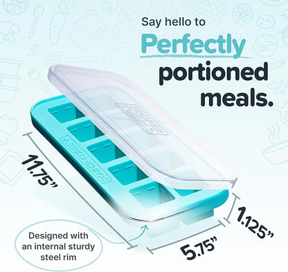 Souper Cubes 2 Tbsp. Silicone Freezer Molds - Perfect for Storing Garlic, Herbs, Ginger, Pesto, Tomato Paste, Lemon Juice, Purees and More - Aqua – 1-Pack