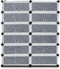 HAPPYGRILL Shoe Rack Organizer, 12-Cube Modular Plastic Shoes Storage Cabinet with 6-Tier Shoe Shelves & Transparent Doors, DIY Design, Freestanding Shoe Cabinet for 24 Pairs Shoes (Black)