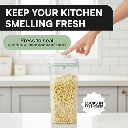 Bop Top Airtight Food Storage Containers with Lid 10.5 Cups / 84 oz | Kitchen Canister Sets | Air Tight Pantry Container | Pop Top Dry Food Storage Containers for Snacks, Sugar, Flour, Baking, Pasta
