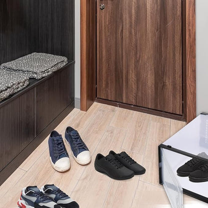MAGICLULU 2pcs Drawer-style Thickened Plastic Shoe Storage Boxes for Closet Organization, Stackable Simple Shoe Cases for Sneakers and Boots Style