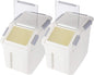 EonTone [2-Pack] 30 lbs Rice Storage Container, 15L Airtight Food Bin with Wheels for Flour, Pet Food
