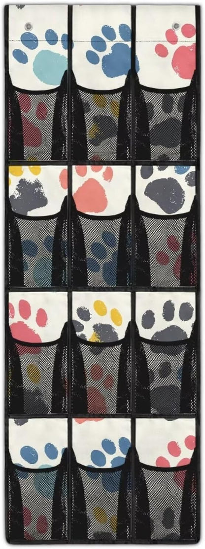 Generic Dog Paw Over Door Storage Organizer Wear-Resistant Over The Door Storage Organizer Laundry Space Saving Hanging Closet Organizer for Small Apartments College Dorm