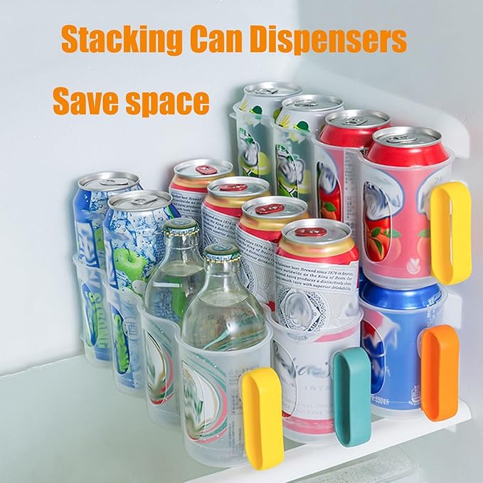 2 Pack Soda Can Dispenser For Refrigerator, Drink Organizer For Pantry, Beer Pop Can Water Bottle Drink Dispenser For Fridge