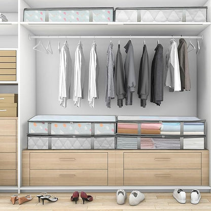 2 Pack Under Bed Storage Containers Bins, Humid-Proof Plastic Underbed Storage Bins, Clothes Storage and Organization Bags, Under the Bed Blanket Storage with Handles for Clothes, Bedroom