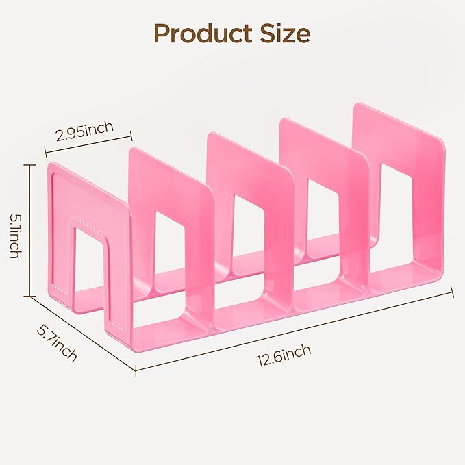 HBlife Pink Acrylic Kids Shoe Rack for Closet Organizers and Storage, Small Shoe Rack 4 Sections Toddler Baby Shoe Storage Organizer Stackable Shoe Shelf,Desk File Sorter Book Purse Organizer(2 Pack)