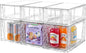 6Pack Pantry Organizers and Storage,Clear Stackable Kitchen Storage Organizer,Foods Organizer Bins with Handles, Easily Assemble for Bathroom, Kitchen, Refrigerator, Pantry, Cabinet, Closet