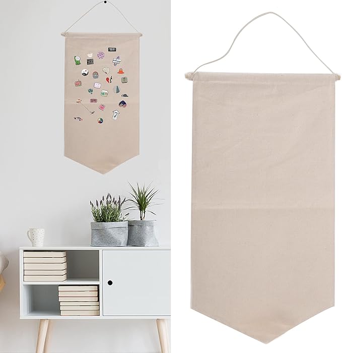 Hanging Brooch Pin Organizer, Linen and Particleboard, 21.1x11.8 Inch, Wall Display Storage Holder for Home Decor