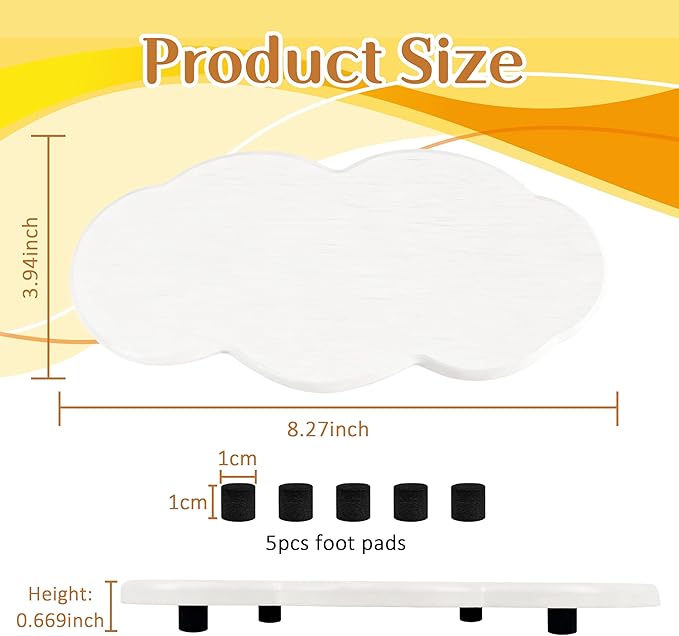 Water Absorbing Stone Tray Cute Cloud Shape, Instant Drying Sink Diatomite Coasters for Bathroom & Kitchen Counter Organizers, Dish Soap Dispenser Sponge Holder, 8 * 4inch, 1 Pcs (White)