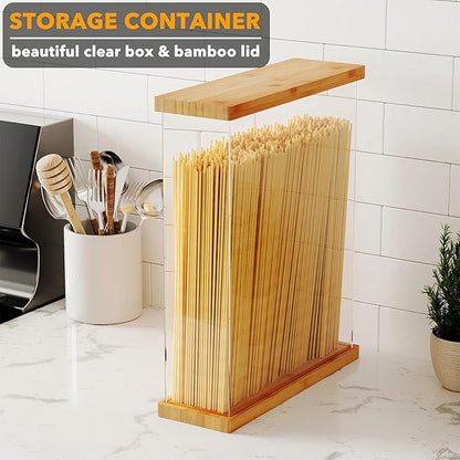 SpaceAid Bamboo Food Storage Container - Airtight Cereal Containers with Lids, Kitchen Cereal Canisters Pantry Organizers and Storage for Rice, Flour, Coffee, Snack, Large 1 Pack