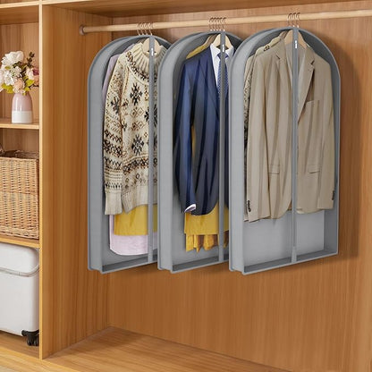 Zilink 40" Suit Bags for Closet Storage Clear Mink Coat Storage Bag Hanging Garment Bags for Storage with 4" Gussets for Suit, Fur Coat, Leather Jacket, Shirts and Sweater, Set of 4