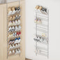 SWTYMIKI Over the Door Shoe Organizer - Adjustable 8 Tier Hanging Shoe Rack Organizer, Metal Heavy Duty Behind Door Storage or Wall Mount Shoes Shelf for Flats, Heels, Sneakers, Boots, Silver