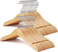 Kid Hangers 18 Pack Soild Wooden Hanger,Natural Smooth Finish Wooden Baby Hangers with Non Slip Notches & Anti-Rust 360 Swivel Hook,Durable Toddler Hanger for Coat,Shirt,Dress